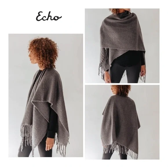 Echo New York Solid Boucle Ruana - Teak
